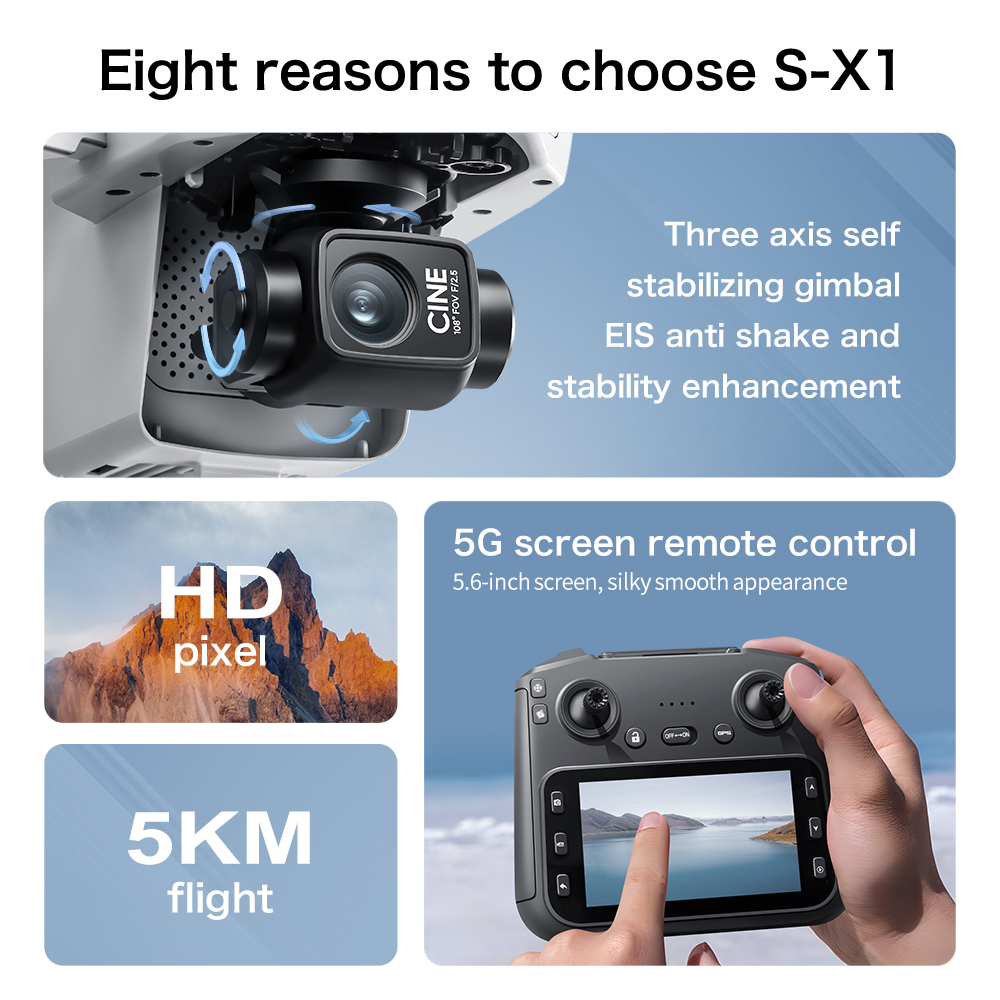오리지널 S-X1 GPS 접이식 RC 쿼드콥터 8K 카 - Drone Mapping 리뷰 및 가격